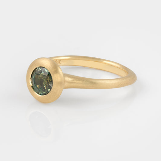 Bezel Set Green Sapphire Ring