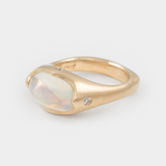 "Twilight Fog" Moonstone Ring