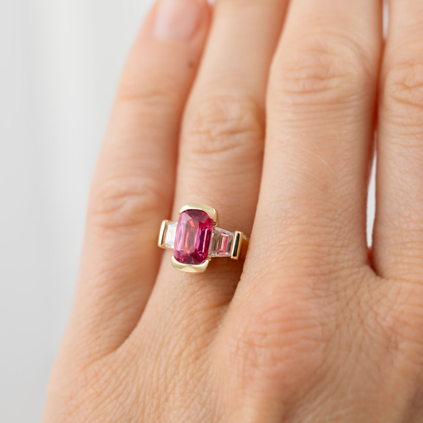 "Bougainvillea Breeze" Pink Spinel Ring