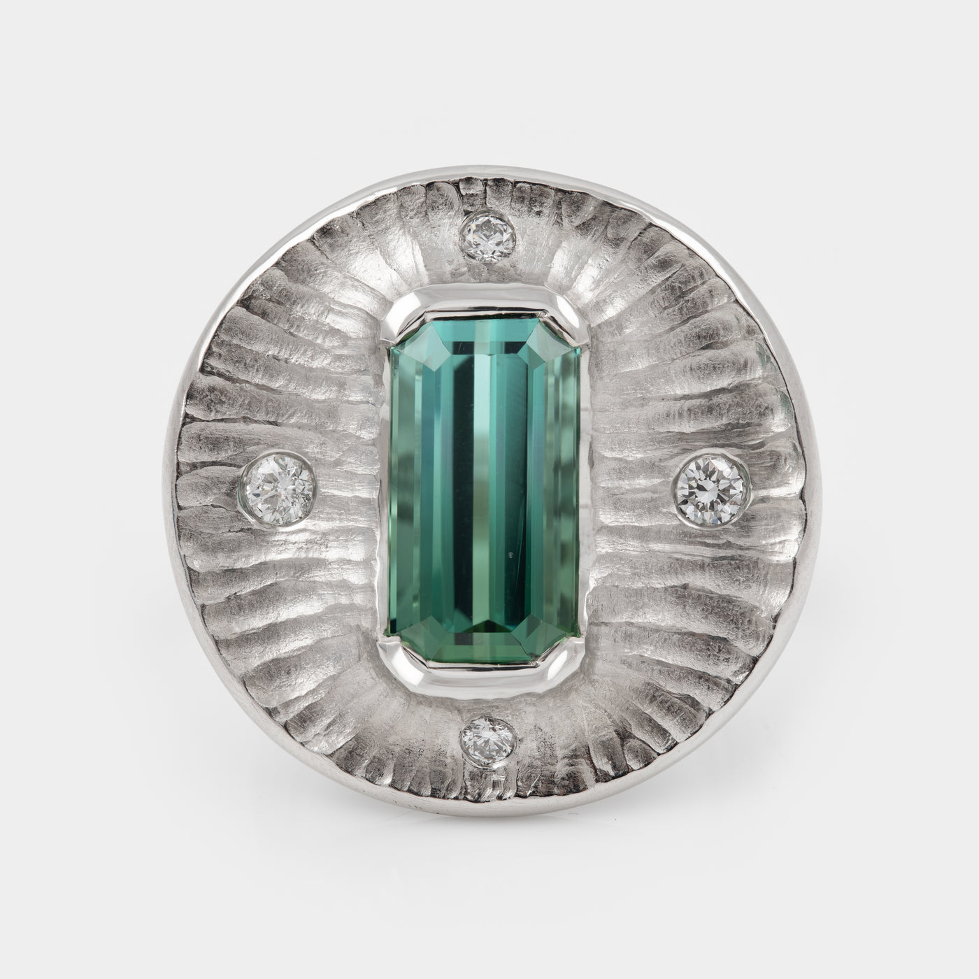 "Winter Lake" Tourmaline Platinum Ring