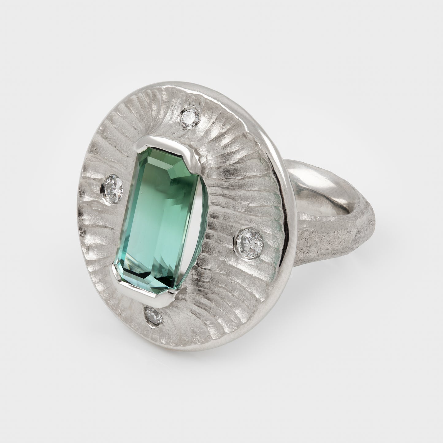"Winter Lake" Tourmaline Platinum Ring
