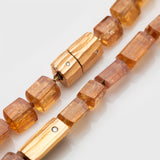 Topaz Necklace with Rose Gold Beads