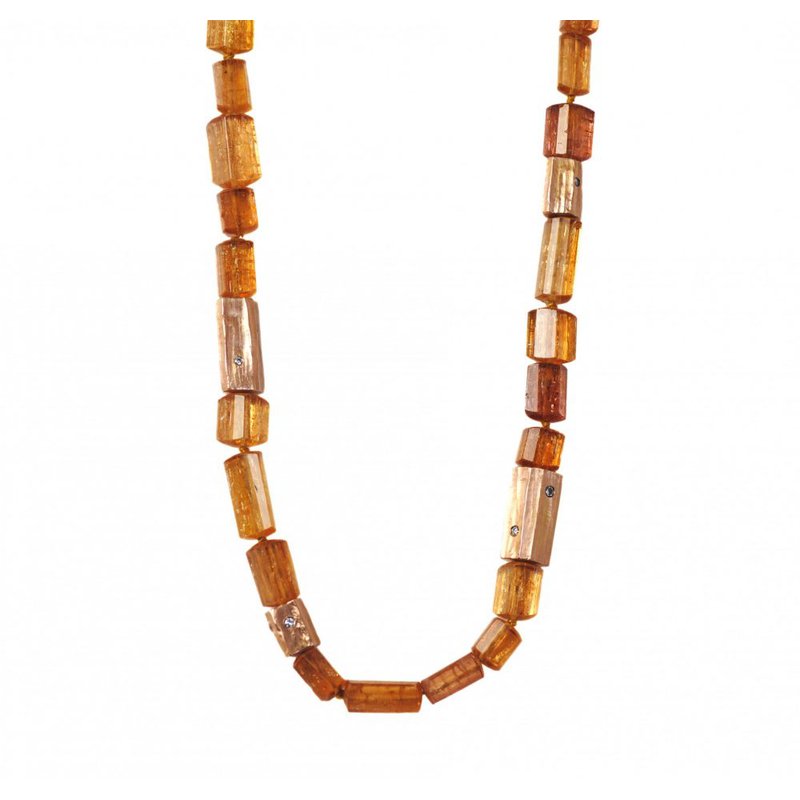 Topaz Necklace with Rose Gold Beads
