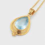Aquamarine & Gold Pendant Necklace