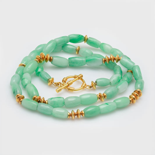 Yellow Gold and Jade Necklace