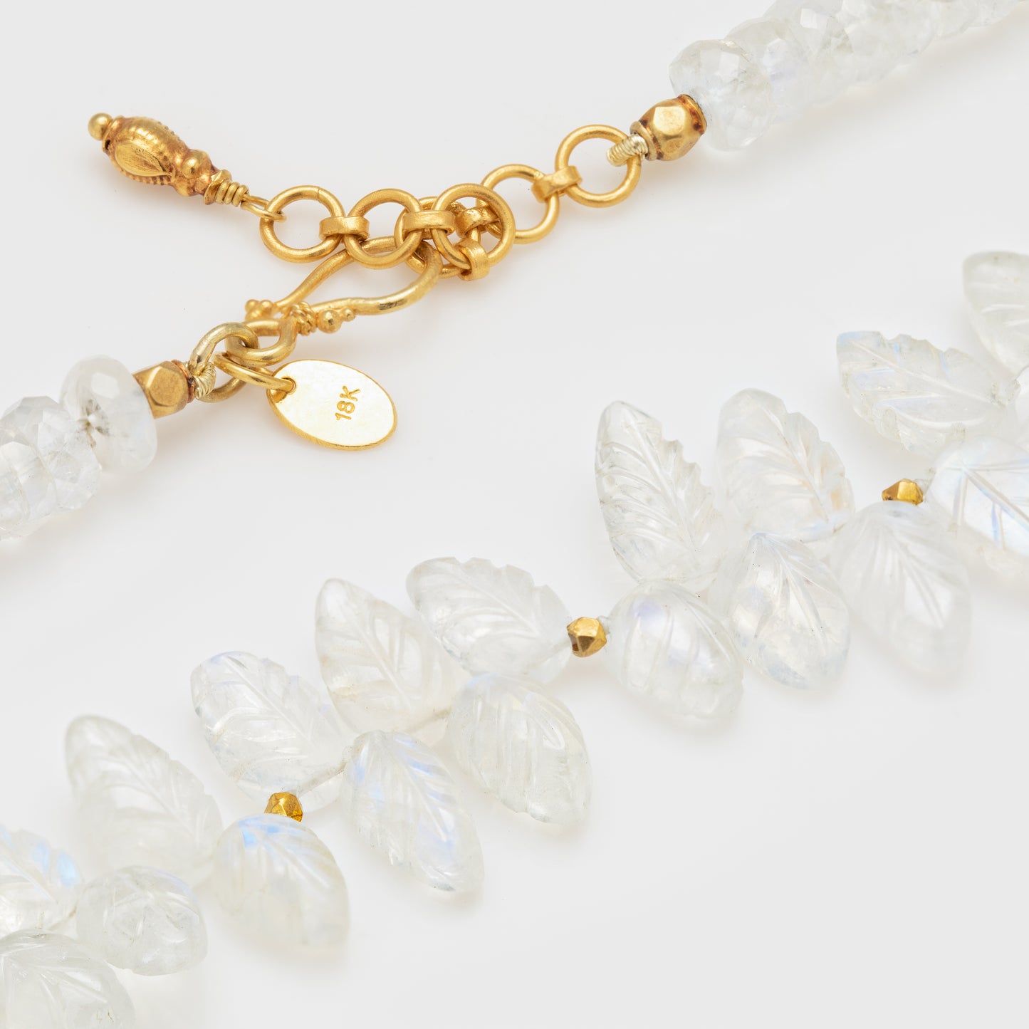 Rainbow Moonstone Feather Necklace