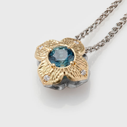 "Forest Flower" Two Sided Sapphire Necklace