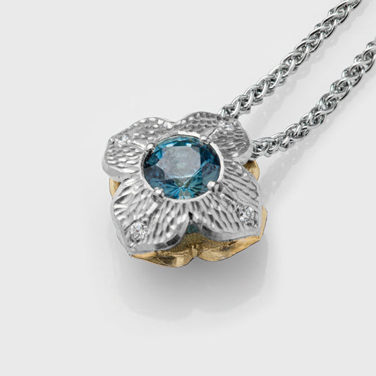 "Forest Flower" Two Sided Sapphire Necklace