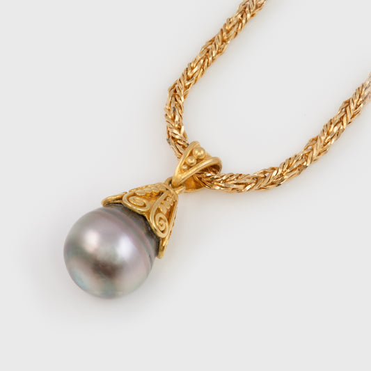 Purplish Gray Pearl Necklace
