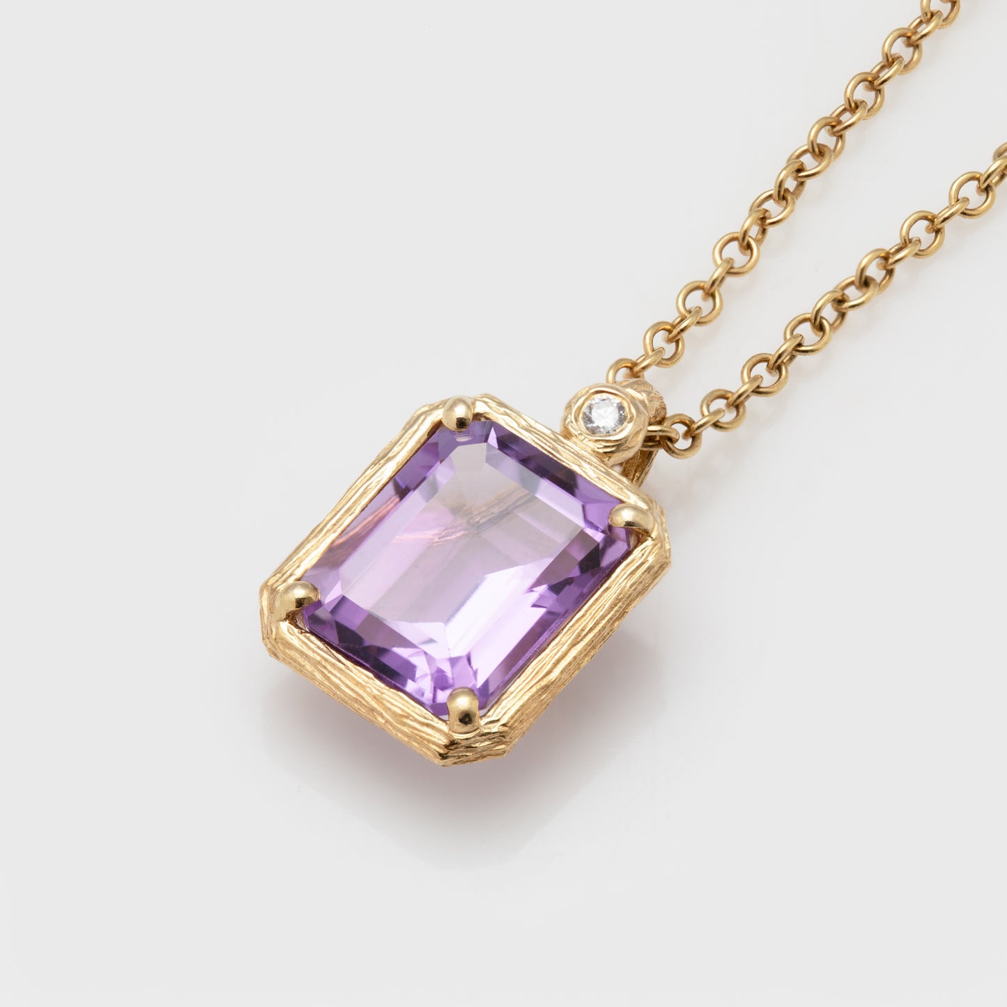 Emerald Cut Amethyst Necklace