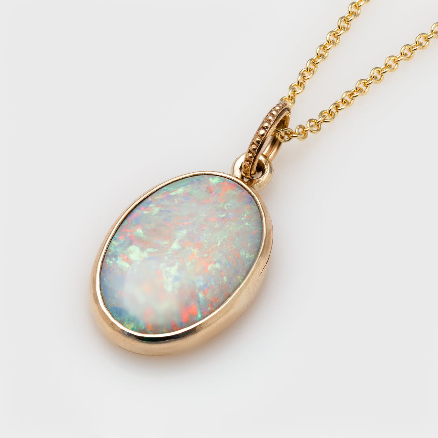 Yellow Gold and Opal Necklace