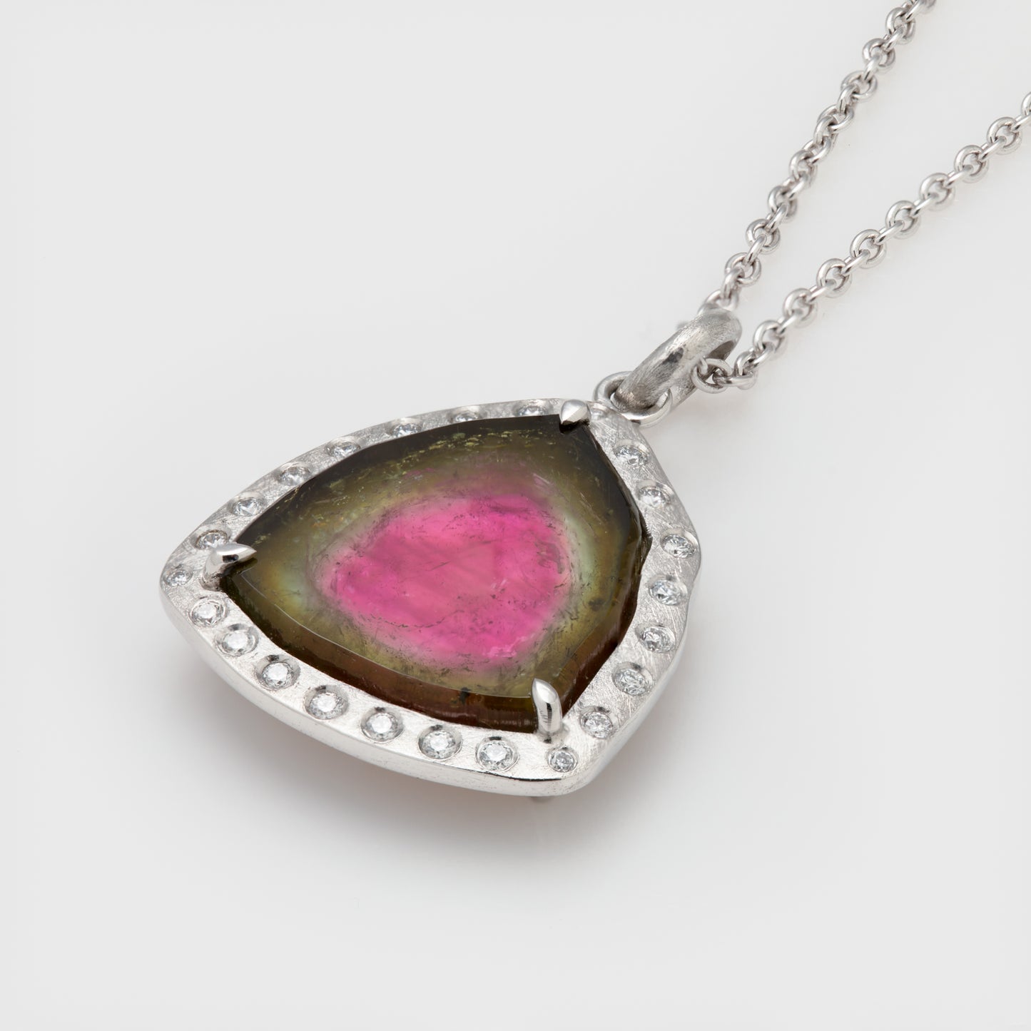 Platinum Watermelon Tourmaline Necklace
