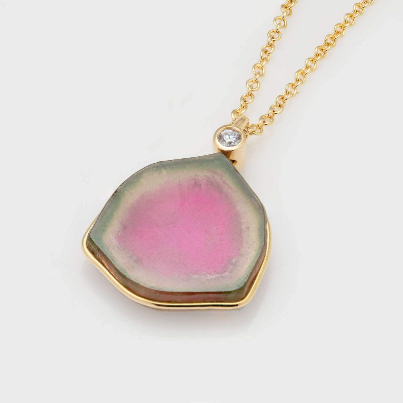 Watermelon Tourmaline Doublet Necklace