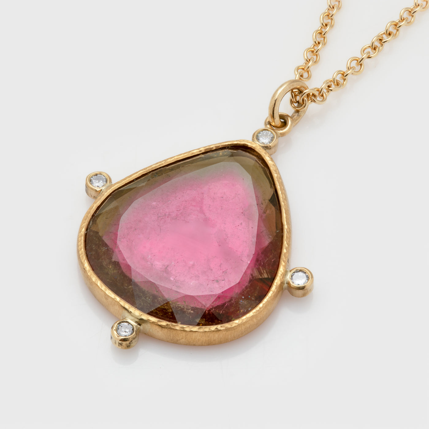 Pear Shaped Watermelon Tourmaline Necklace