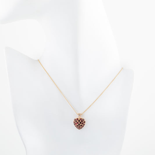 Necklace with a heart-shaped pendant on a white background