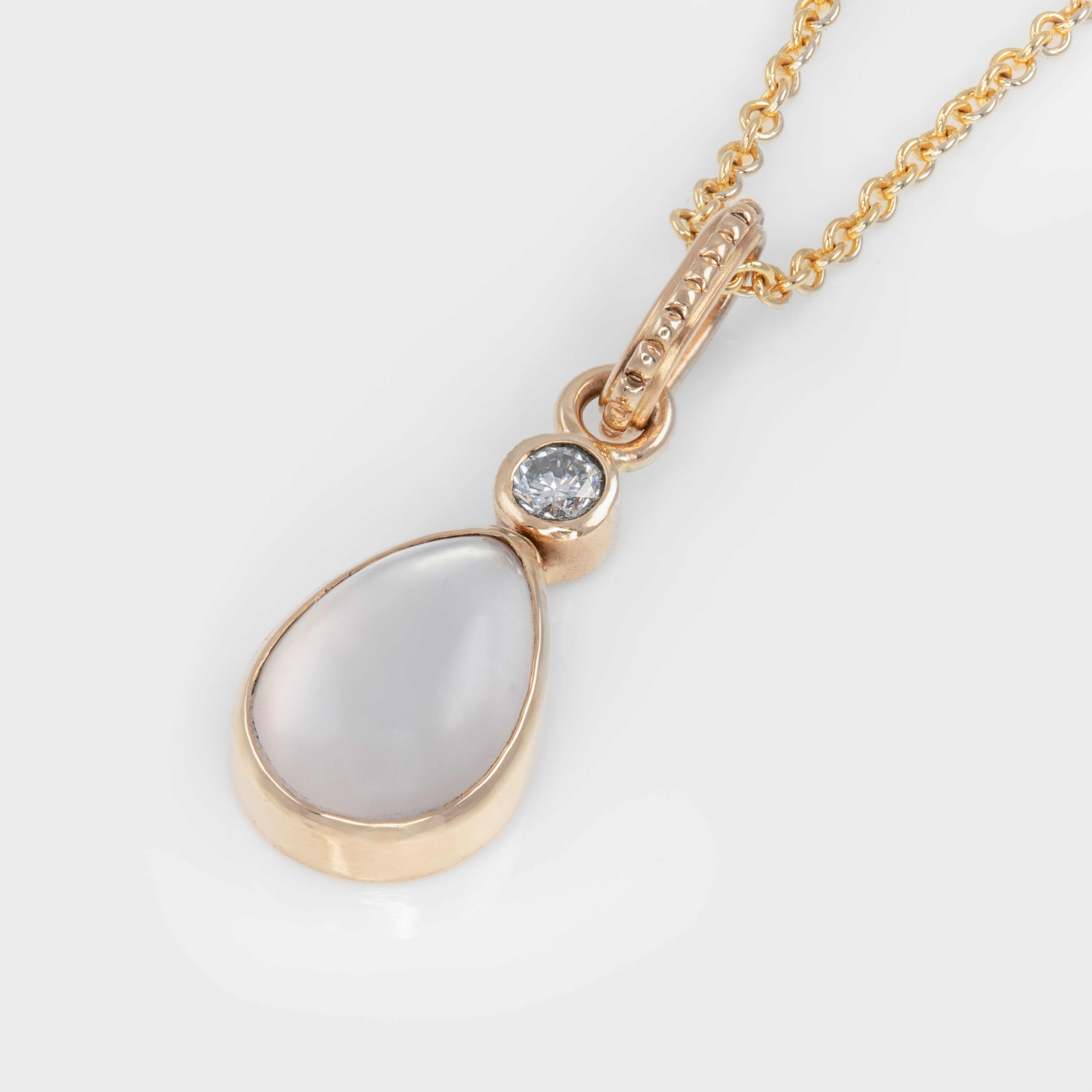 Moonstone and Diamond Necklace
