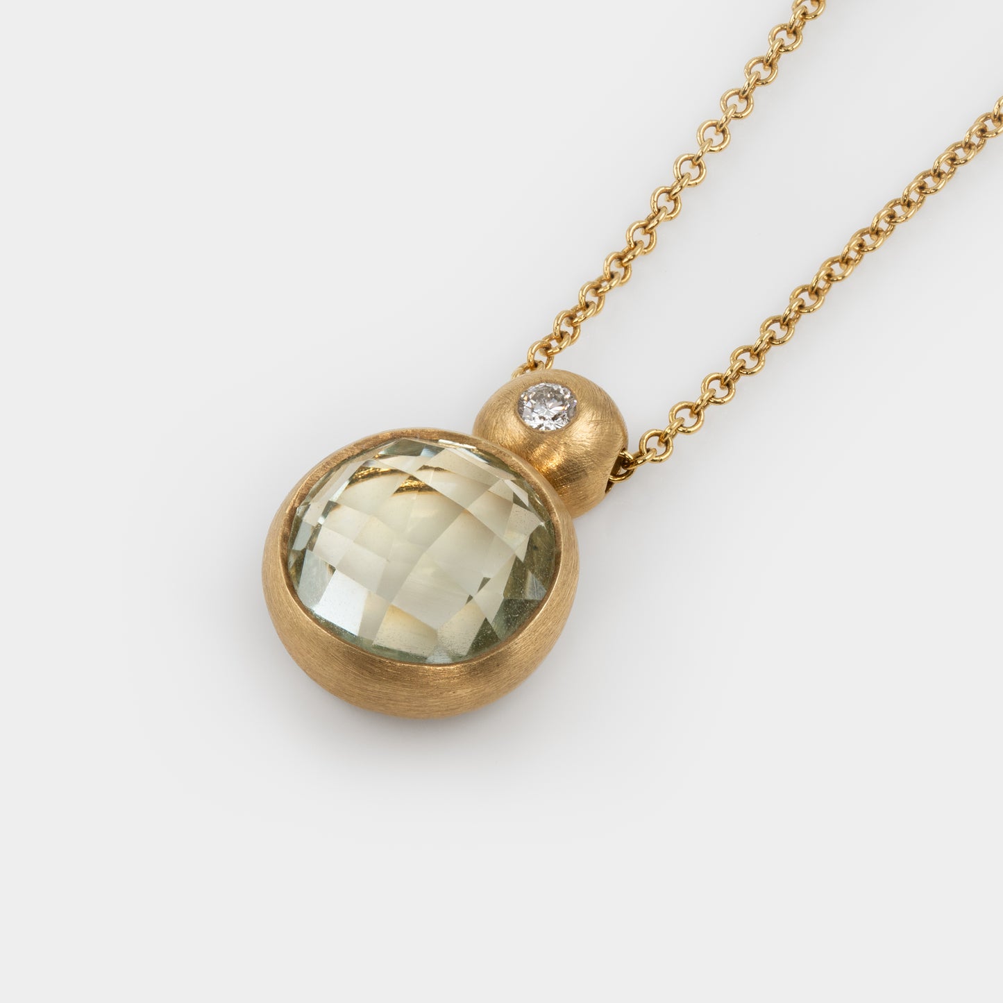 Round Green Amethyst Necklace