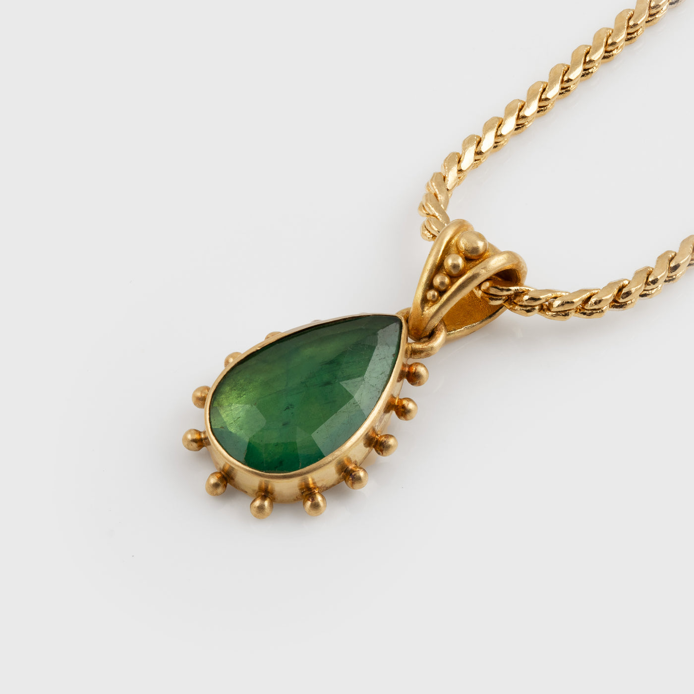 Rose Cut Emerald Pendant