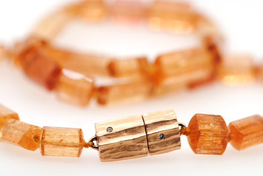 Topaz Necklace with Rose Gold Beads