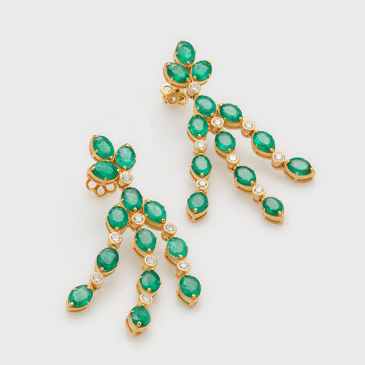 Gold & Emerald Earrings