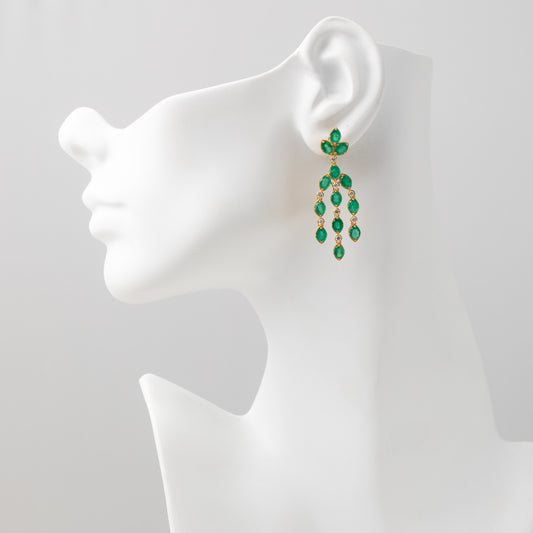 Gold & Emerald Earrings