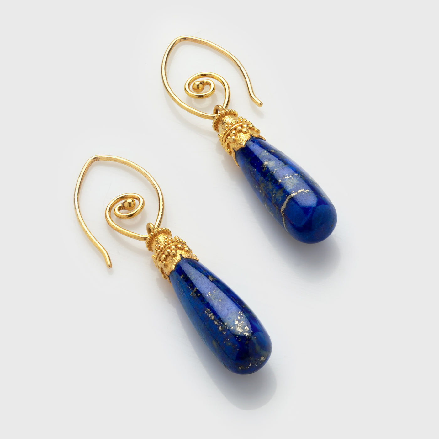 Lapis Gold Earrings