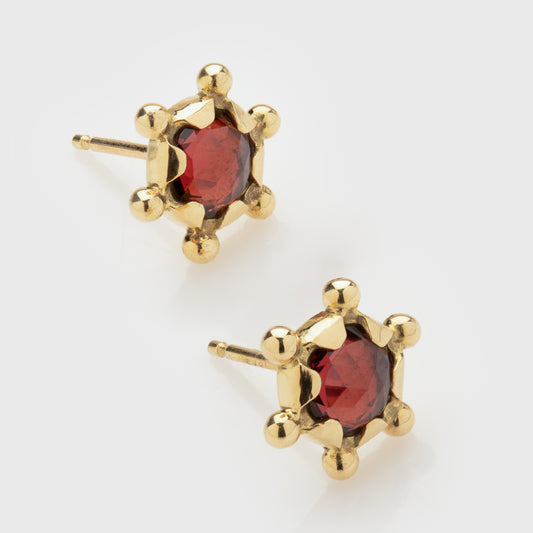 Garnet "Hidden Star" Studs