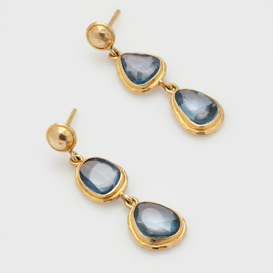 Hanging Blue Sapphire Earrings – Pavé Fine Jewelry Design