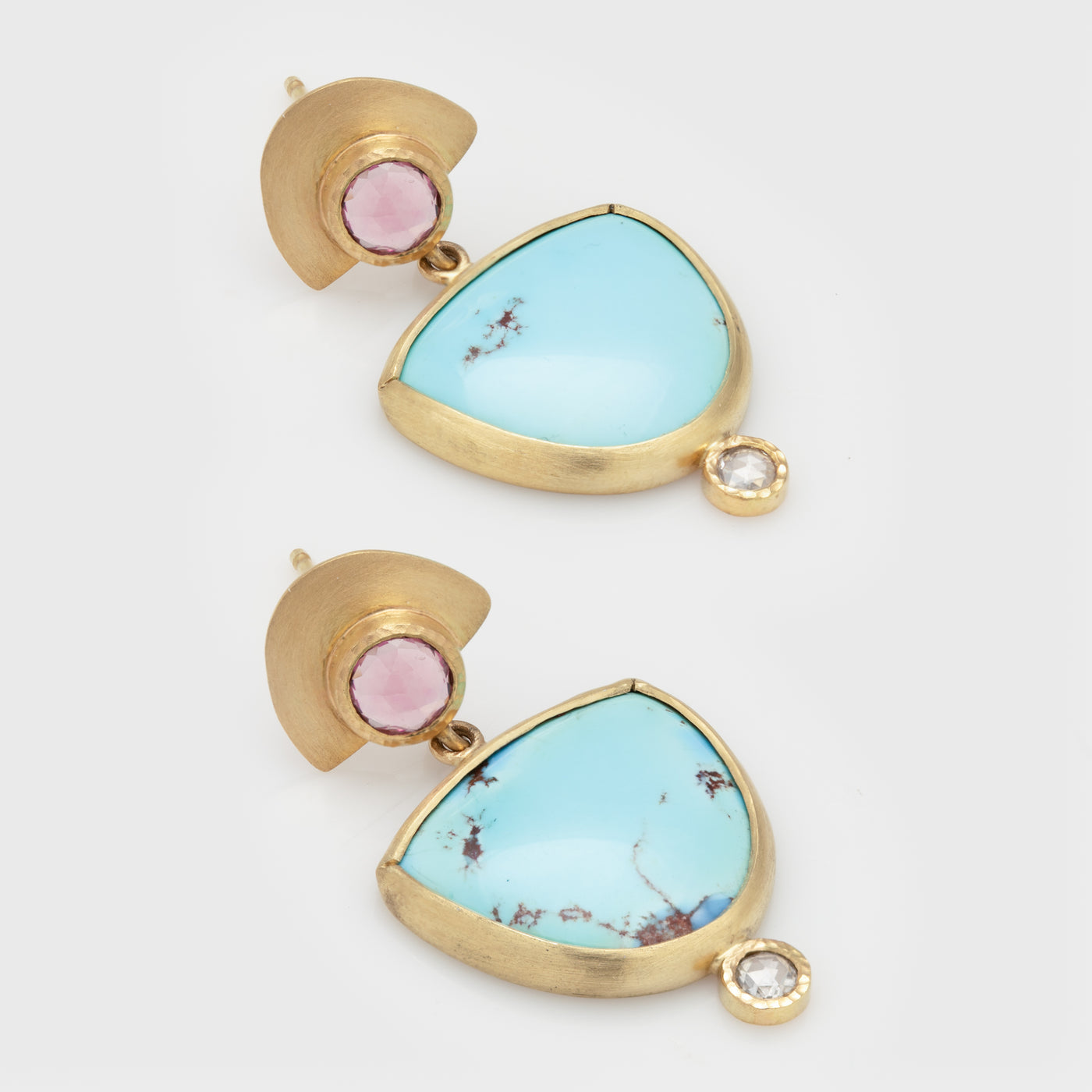 Kazakhstan Golden Hill Turquoise Earrings