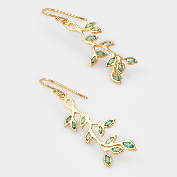 Alexandrite Leaf Earrings