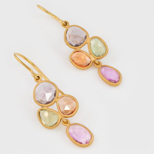 Multicolor Pastel Sapphire Earrings