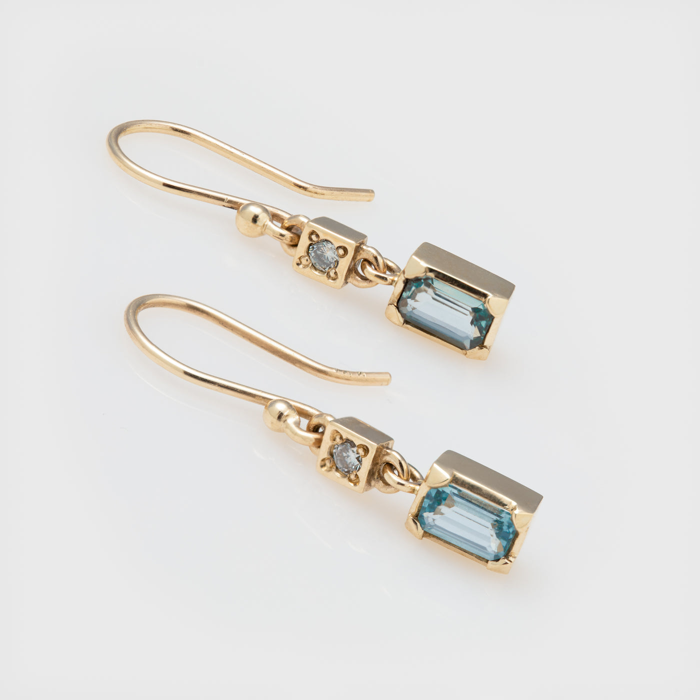 Baguette Aquamarine Earrings
