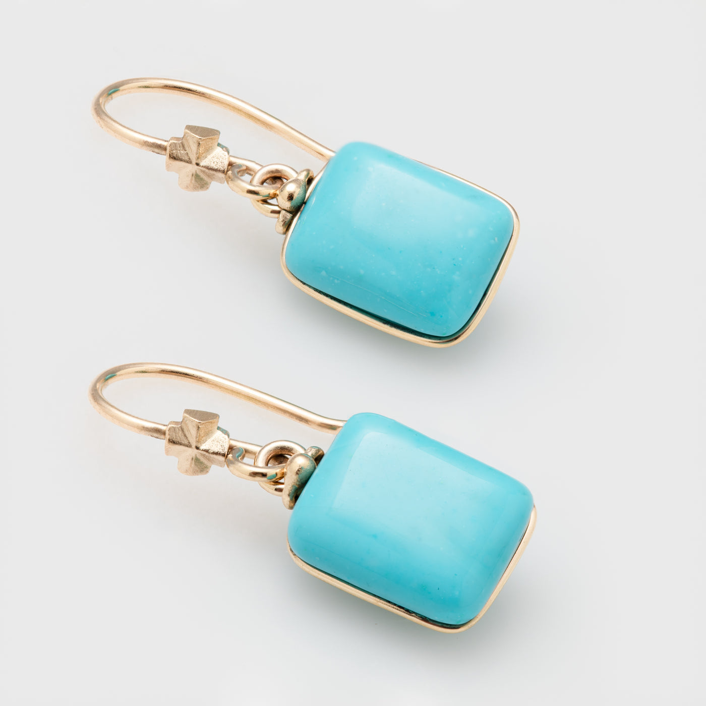 Turquoise Fairy Cross Earrings