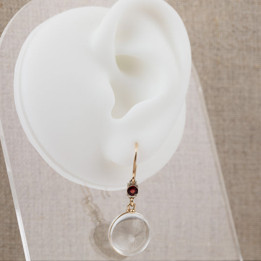 Quartz & Ruby Drop Earrings