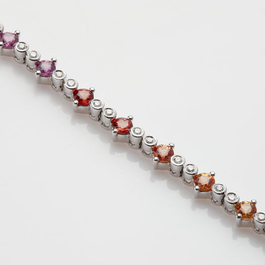 Ombre Rainbow Sapphire Tennis Bracelet