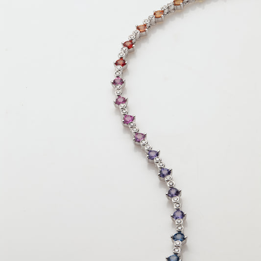 Ombre Rainbow Sapphire Tennis Bracelet