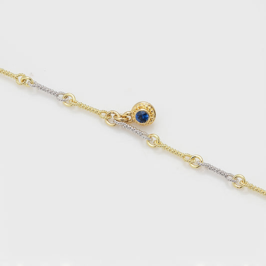 Two colored Ceylon Sapphire bracelet