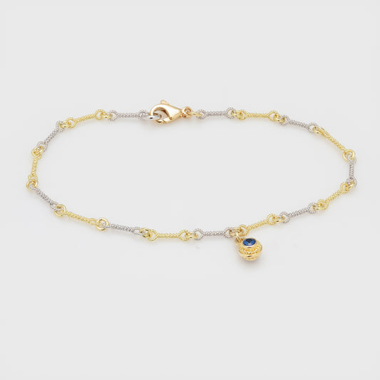 Two colored Ceylon Sapphire bracelet