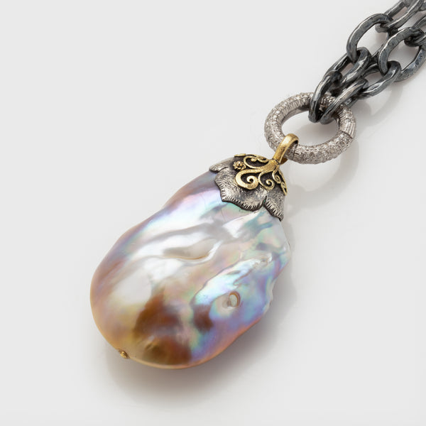 Golden Freshwater Baroque Pearl Necklace
