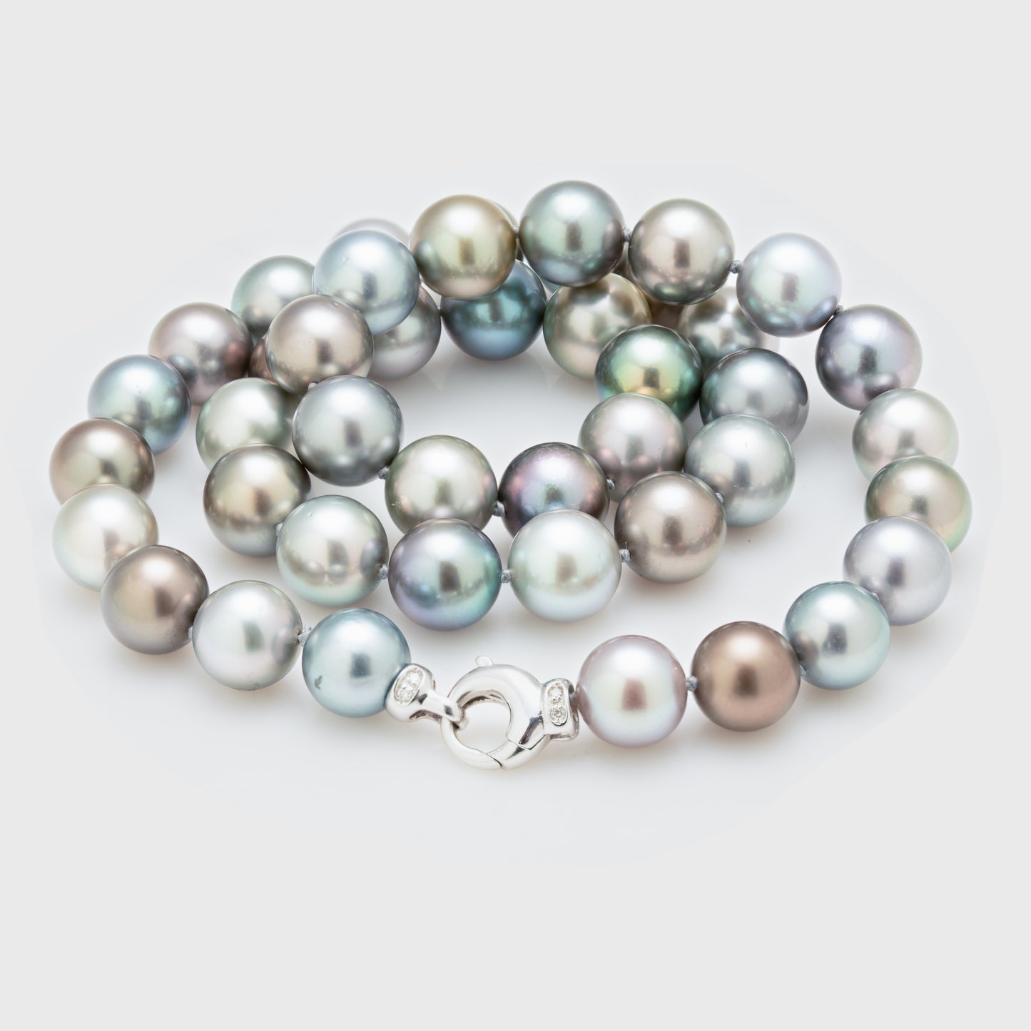 Black & Green-Gray Tahitian Pearl Necklace