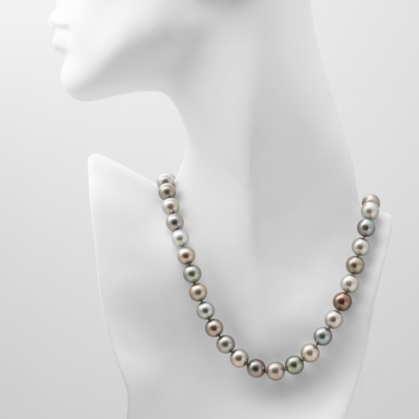 Black & Green-Gray Tahitian Pearl Necklace