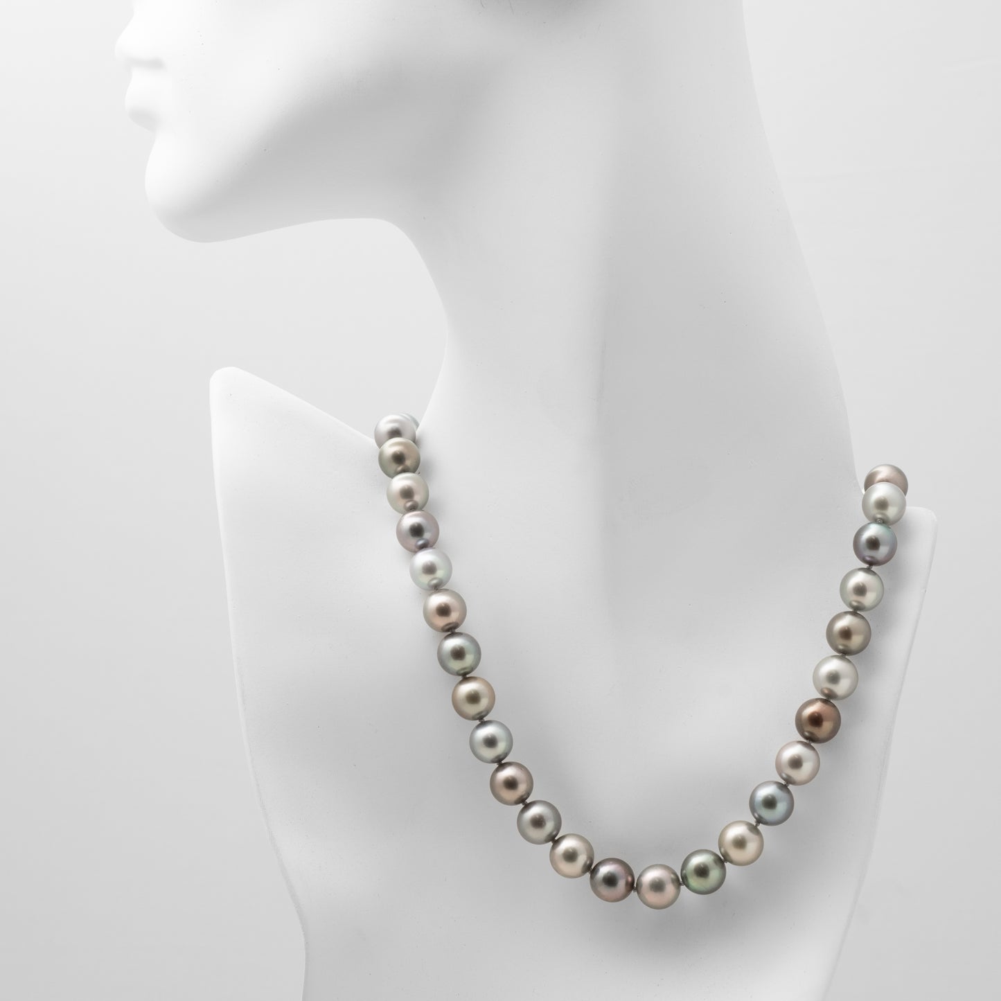 Black & Green-Gray Tahitian Pearl Necklace