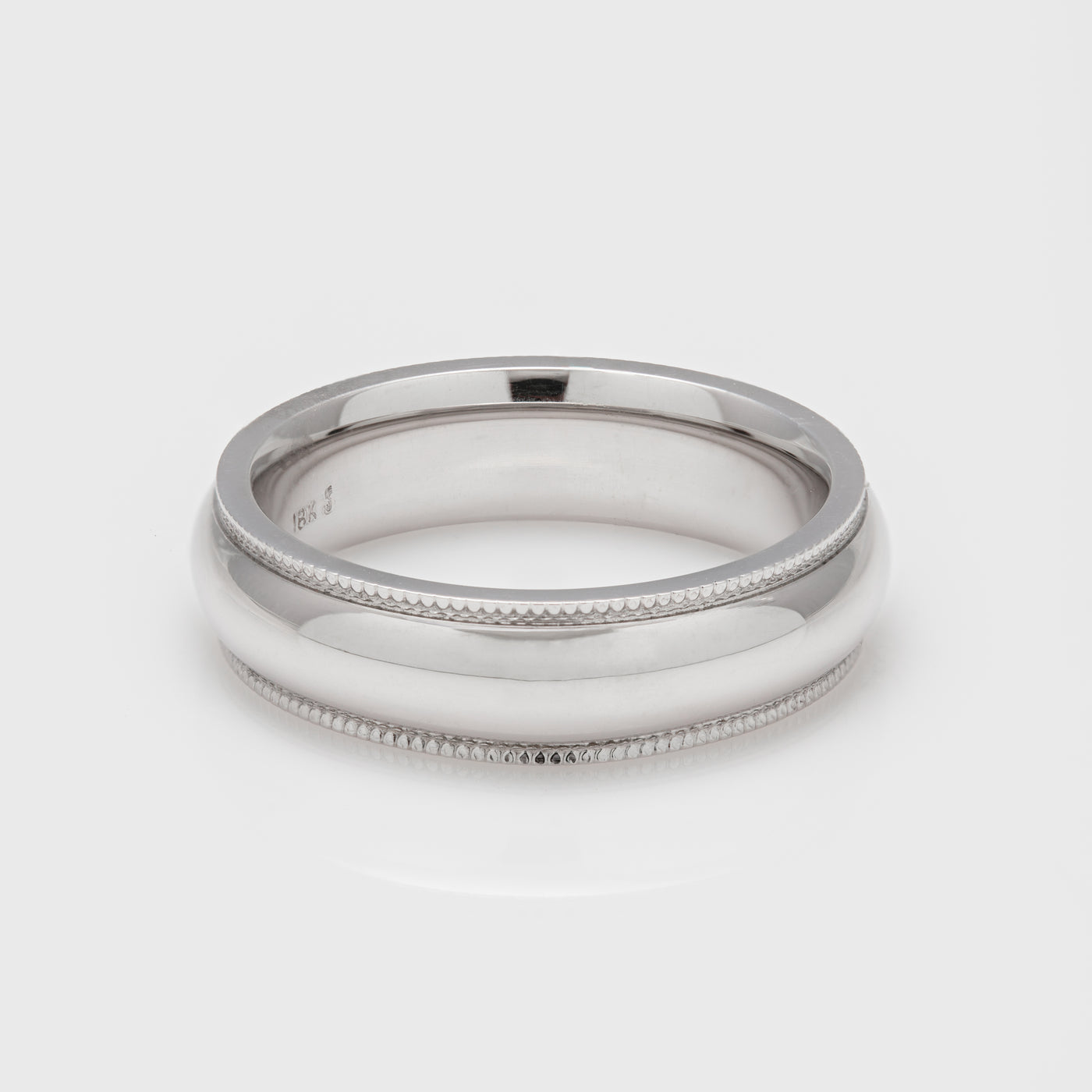 White Gold Milgrain Measuring Band