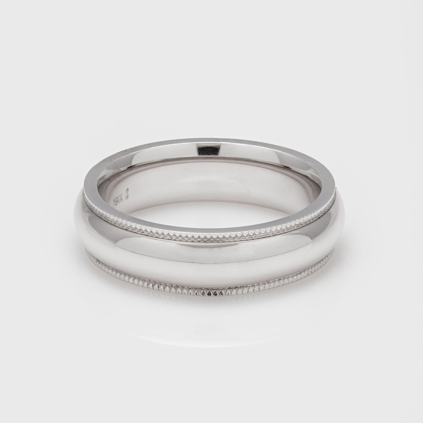 White Gold Milgrain Measuring Band