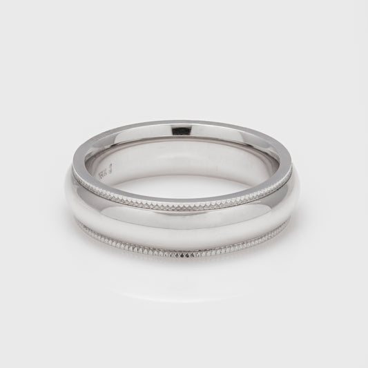 White Gold Milgrain Measuring Band