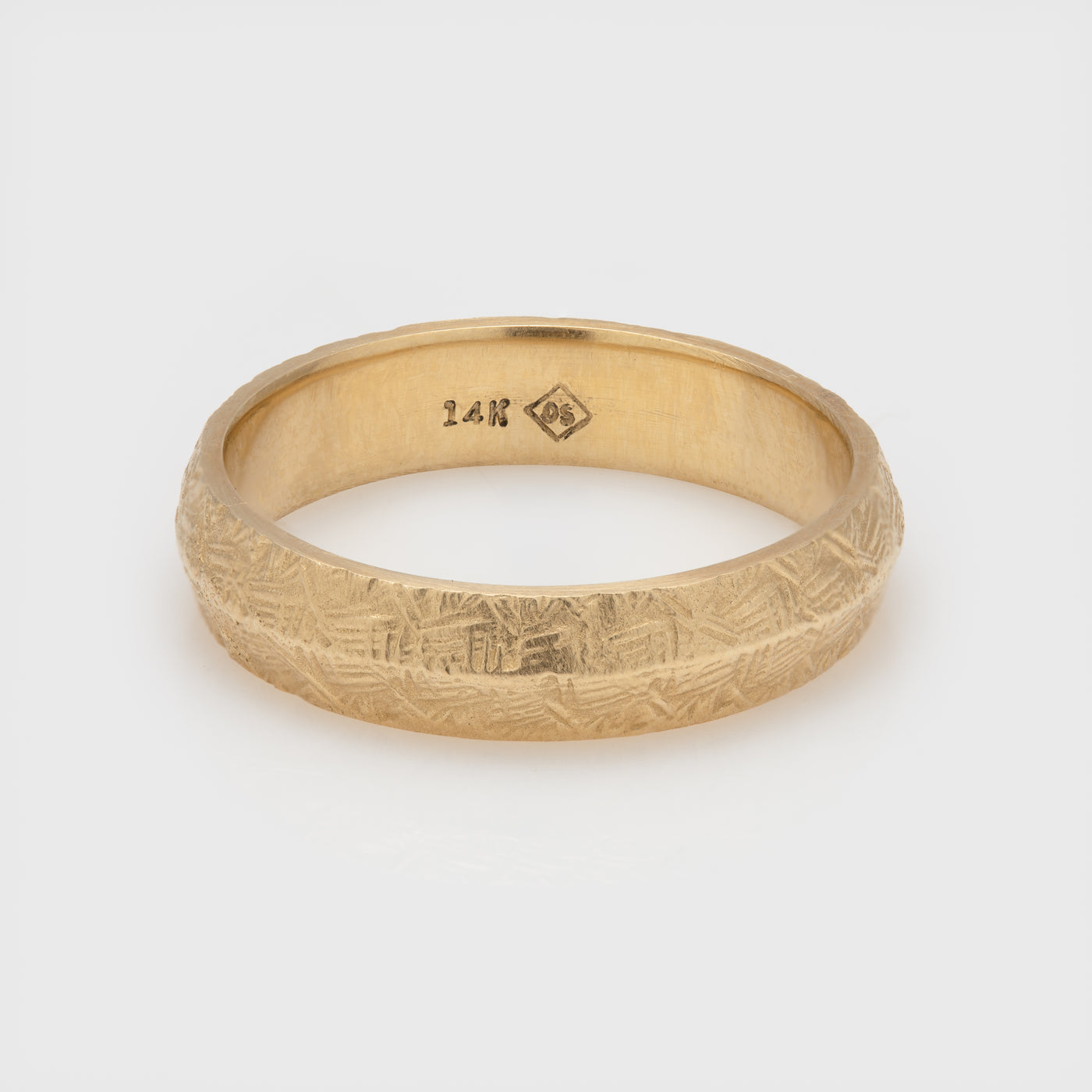 Matte Yellow Gold Pattern Ring