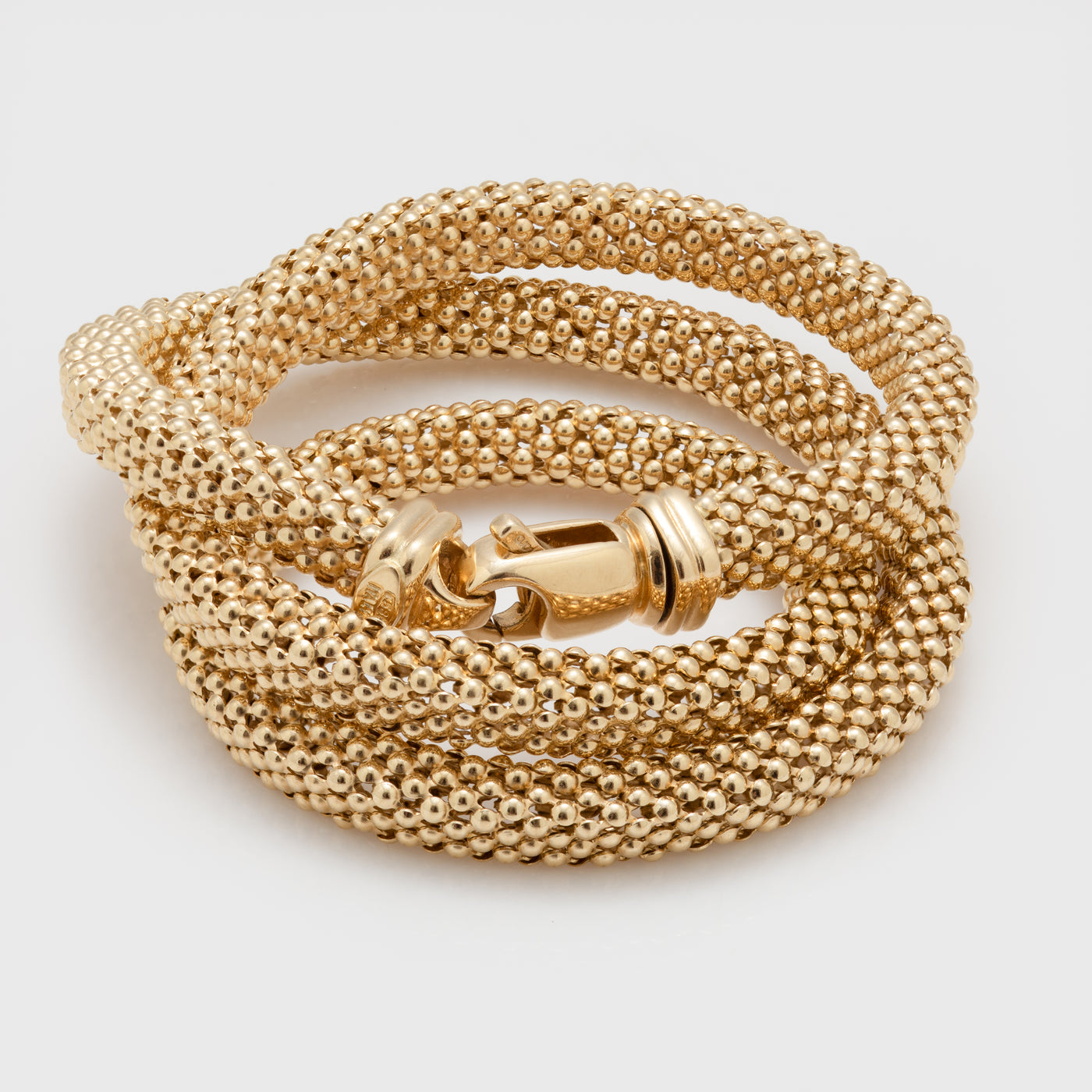 Gold Bead Style Square Snake Necklace