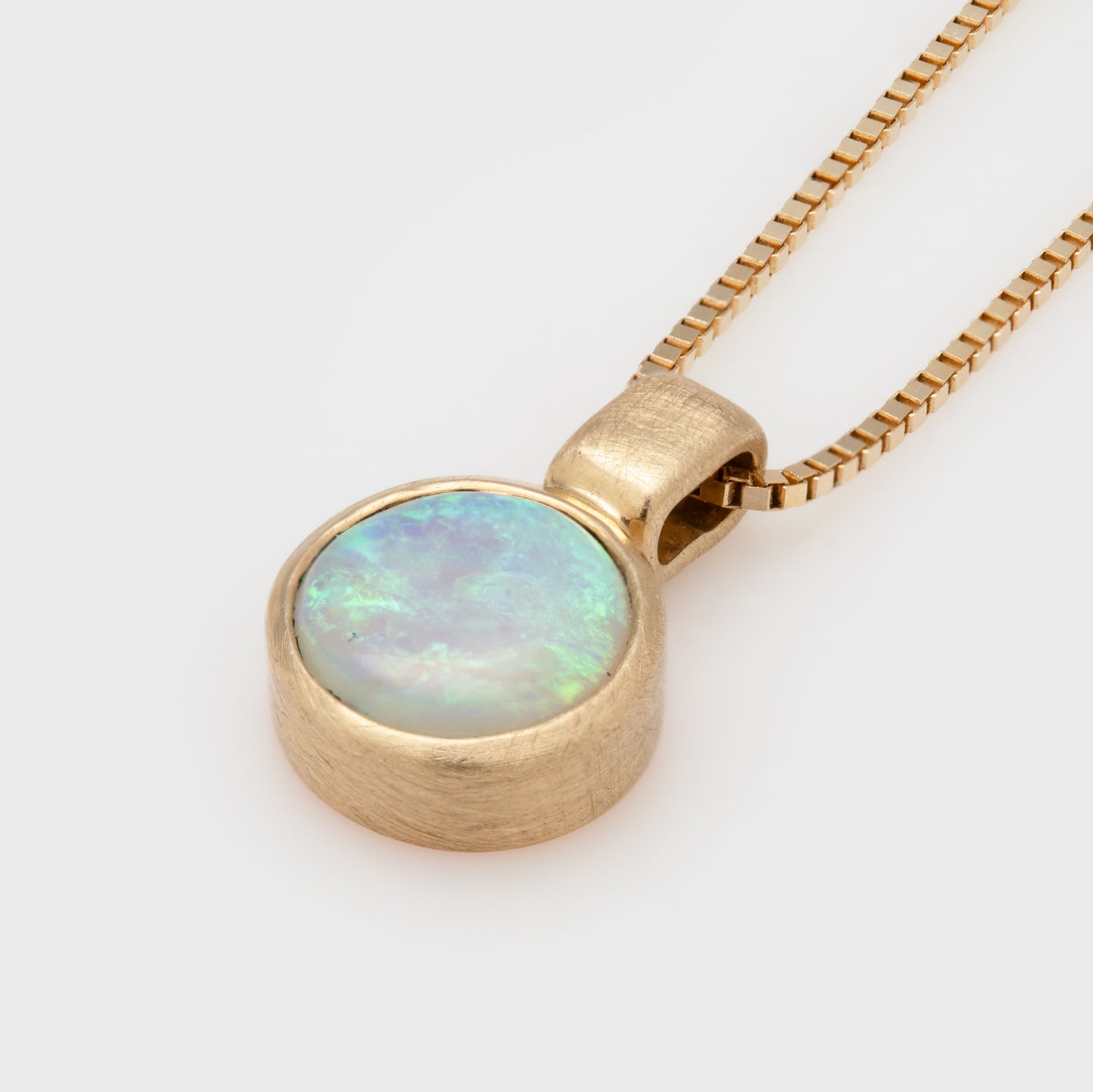 Round Opal Cabochon Necklace