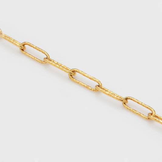 Hammered Paperclip Link Bracelet