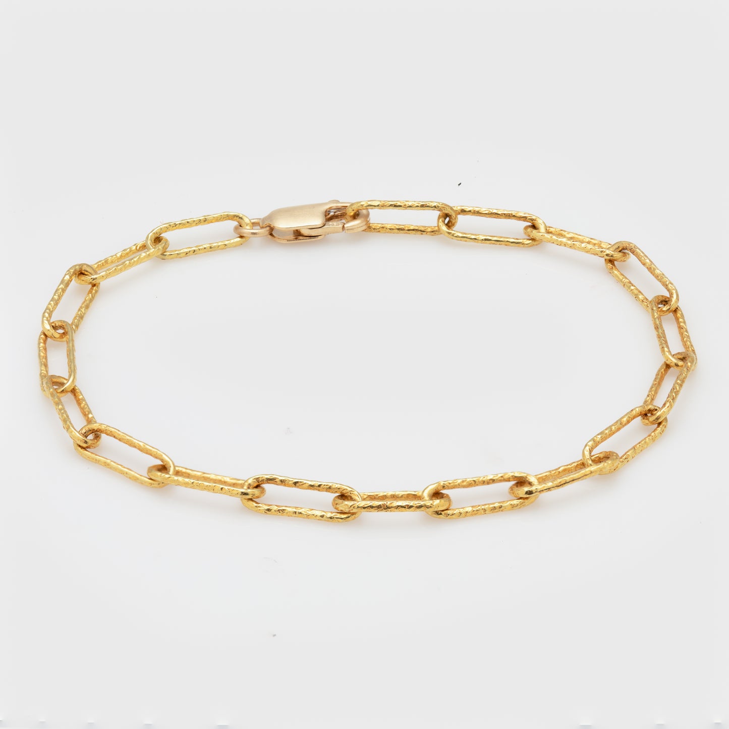 Hammered Paperclip Link Bracelet